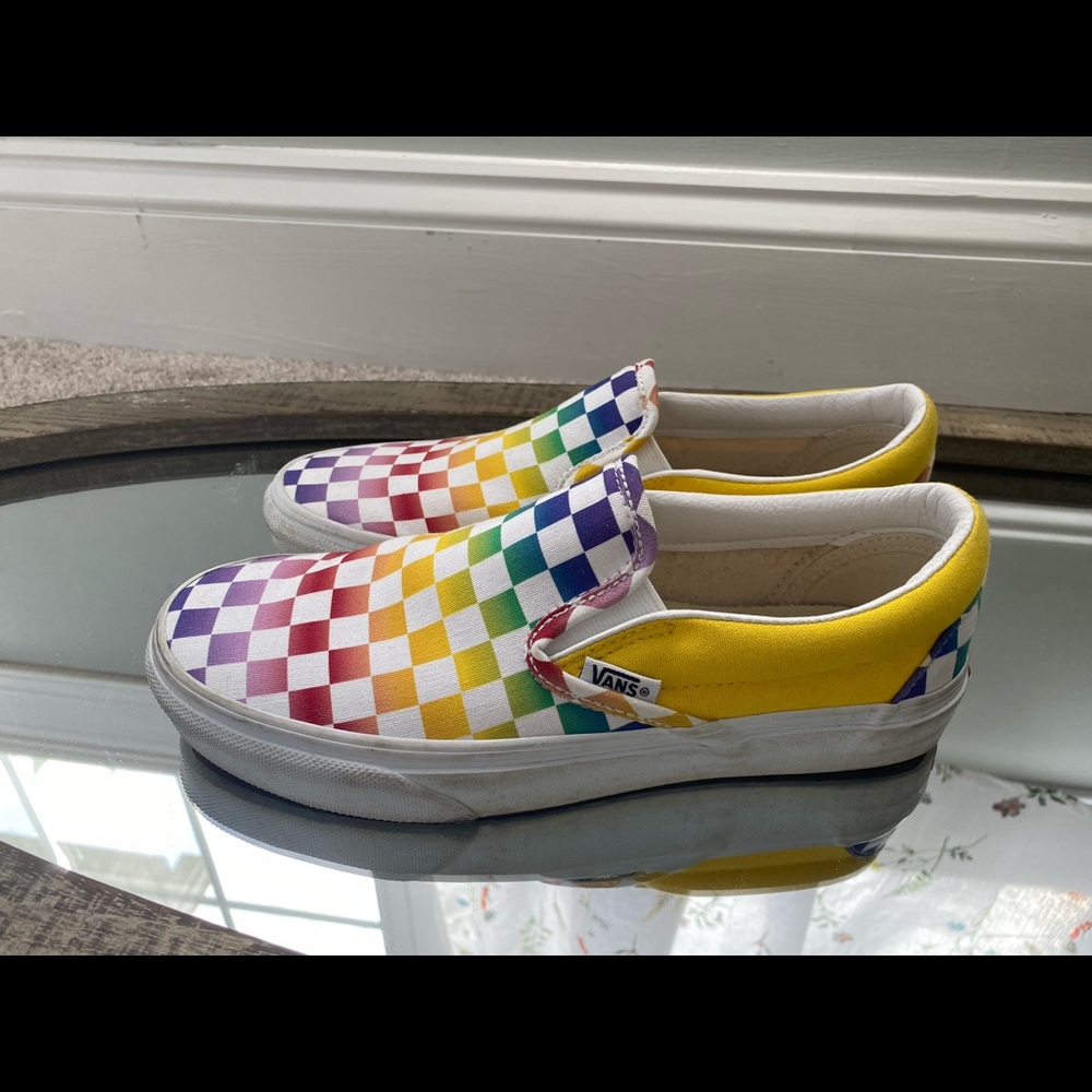 Rainbow Checkered Vans
